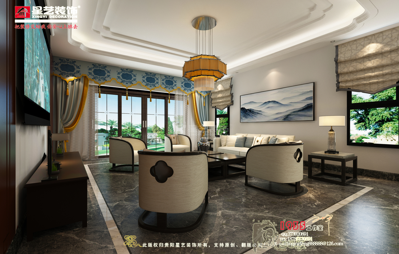 珠江湾畔香溪新中式别墅别样的大气和雅致,新中式,其他户型,500.0㎡